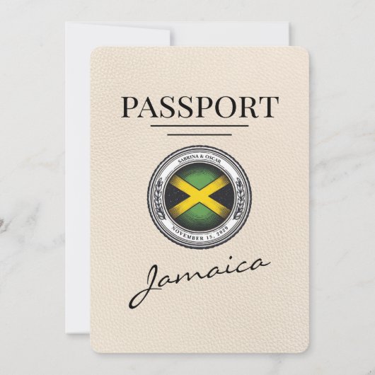 Elfenbein Jamaica Pass Einladung zur Hochzeit (Rückseite)