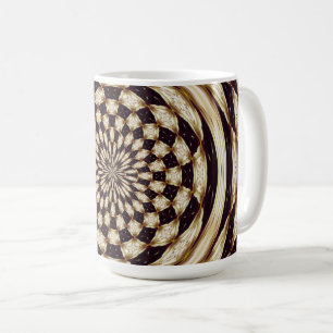 Elfenbein-Kaleidoskop-Blumen-Mandala-Dekor Kaffeetasse
