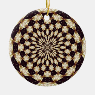Elfenbein-Kaleidoskop-Blumen-Mandala-Dekor Keramik Ornament