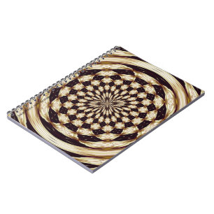 Elfenbein-Kaleidoskop-Blumen-Mandala-Dekor Notizblock