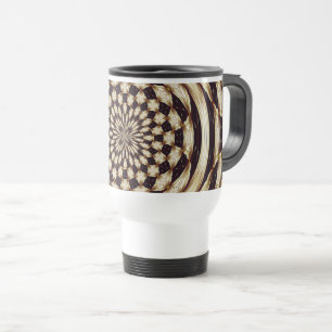 Elfenbein-Kaleidoskop-Blumen-Mandala-Dekor Reisebecher