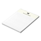 Elfenbein Klassisch Personalisiertes Monogramm Nam Notizblock (Rotiert)
