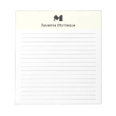 Elfenbein Klassisch Personalisiertes Monogramm Nam Notizblock (Vorderseite)
