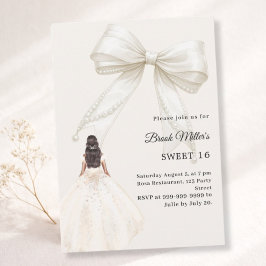 Elfenbein-Kleid-Creme-Luxus Sweet 16 Einladung