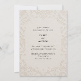 Elfenbein-Lace-Botanical-Hochzeitseinladung Einladung