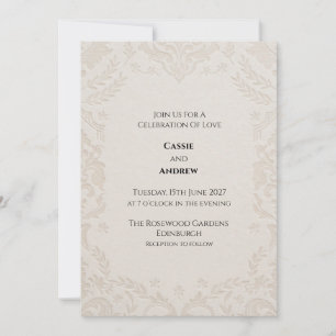 Elfenbein-Lace-Botanical-Hochzeitseinladung Einladung