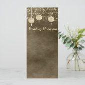 Elfenbein-Laternen Hochzeitsprogrammkarte Programm (Stehend Vorderseite)