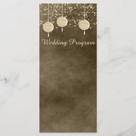 Elfenbein-Laternen Hochzeitsprogrammkarte Programm (Vorderseite)