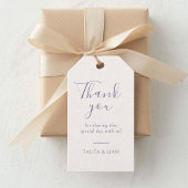 Elfenbein & Lavendel | Chic Script Danke Hochzeit Geschenkanhänger