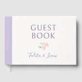 Elfenbein & Lavendel |  Florale Hochzeit  Gästebuch (Vorderseite)