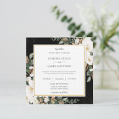 Elfenbein Magnolias Cotton Blumengrün Hochzeit Einladung (Stehend Vorderseite)