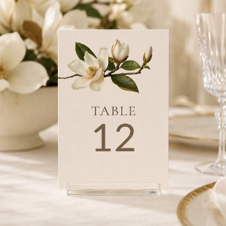 Elfenbein-Magnolie Elegante Hochzeitstisch-Nummer Tischnummer