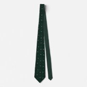Elfenbein-Mikro-Blumen-Tiefe-Grün-Schlips Krawatte (Vorderseite)