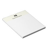 Elfenbein-Minimal-Personalisierter Name Buchstabe Notizblock (angewinkelt)