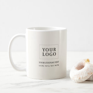 Elfenbein   Minimales Geschäft-Logo Werbeartikel Kaffeetasse