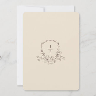 Elfenbein-Minimalismus-Hochzeitseinladung | Elegan Einladung