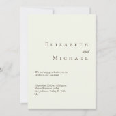 Elfenbein-Minimalist-Boho-Elegant-Script-Hochzeit Einladung (Vorderseite)