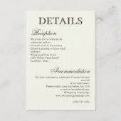 Elfenbein-Minimalist-Boho-Script-Hochzeitsdetails Begleitkarte (Vorderseite)