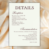 Elfenbein-Minimalist-Boho-Script-Hochzeitsdetails Begleitkarte