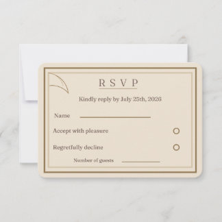 Elfenbein-Minimalistische Hochzeits-RSVP-Karte | P RSVP Karte
