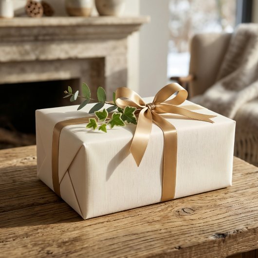 Elfenbein minimalistisches Weihnachtsgeschenk-Verp Geschenkpapier