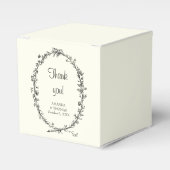 Elfenbein mit rustikalem Kranz schicke, elegante H Geschenkschachtel (Vorderseite)