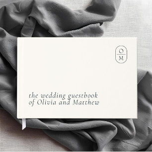 Elfenbein   Moderne Florale Aquarell-Hochzeit  Gästebuch