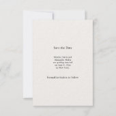Elfenbein moderne Foto-Hochzeit Luxus Save the Dat Date (Rückseite)