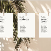 Elfenbein | Moderne Minimalistische Hochzeit Tischnummer