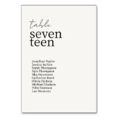 Elfenbein | Moderne Minimalistische Hochzeit Tischnummer (Vorderseite)