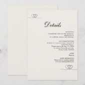 Elfenbein moderne schicke Hochzeitsdetails Beilage Einladung (Vorne/Hinten)