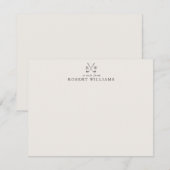 Elfenbein-Monogramm-Initialen Golf-Schreibwaren-No Einladung (Vorne/Hinten)