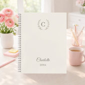 Elfenbein-Monogramm-Personalisiertes-stilles-Luxus Notizblock