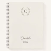 Elfenbein-Monogramm-Personalisiertes-stilles-Luxus Notizblock (Vorderseite)