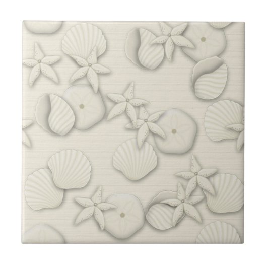 Elfenbein-Muscheln Fliese (Vorderseite)