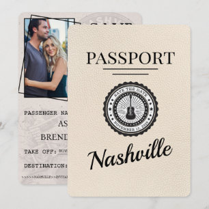 Elfenbein Nashville Reisepass Save The Date