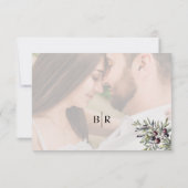 Elfenbein Oliven Foto QR Hochzeit RSVP Karte (Rückseite)