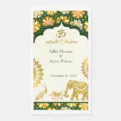 Elfenbein Om Arch Hindu Hochzeit Serviette (Vorderseite)