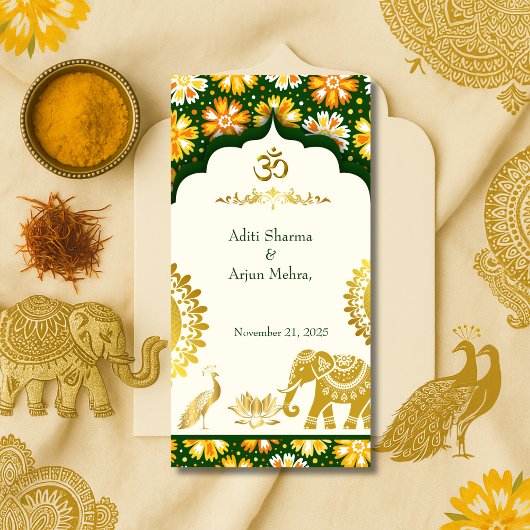 Elfenbein Om Arch Hindu Hochzeit Serviette