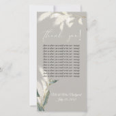 Elfenbein Pampas Grass Tischanordnung Danke Karten (Vorderseite)