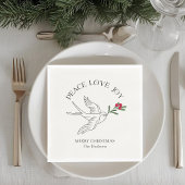Elfenbein | PEACE LIEBE JOY Snowbird Weihnachtsfei Serviette