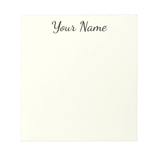 Elfenbein persönlich notizblock (Vorderseite)