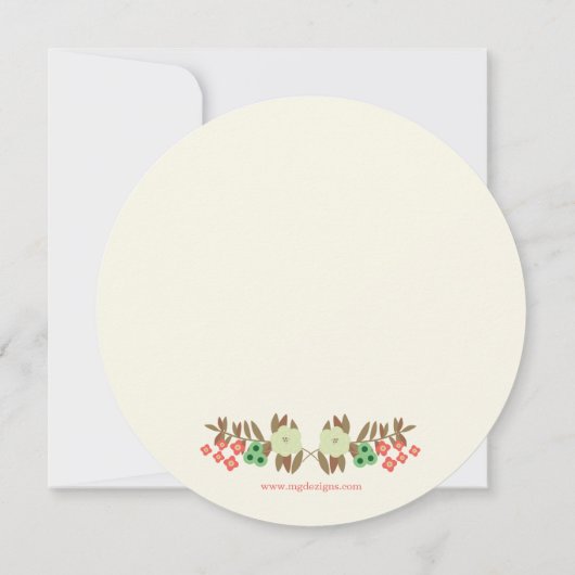 Elfenbein Pfefferminzkorallenblumenöl Brautparty l Einladung (Rückseite)