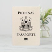 Elfenbein Philippinen Reisepass Save The Date (Stehend Vorderseite)