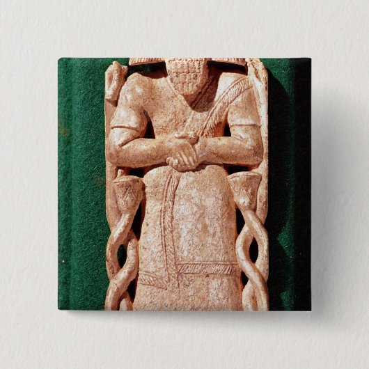 Elfenbein plaquette eines Gottes Button (Vorderseite)