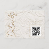 Elfenbein QR-Code Hochzeitsdetails Begleitkarte (Vorderseite)