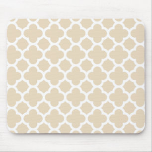 Elfenbein Quatrefoil Gitter-Muster Mousepad