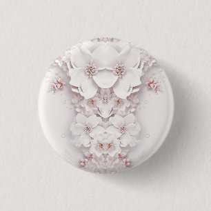 Elfenbein-Rosa-Blumenknopf Button
