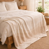 Elfenbein-Rosa-Wellen-Fliesblanke Fleecedecke