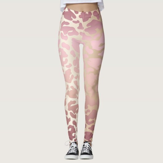 Elfenbein, Rose Gold & Rosa Leggings (Vorderseite)